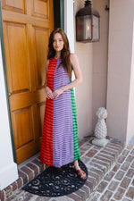Load image into Gallery viewer, Stephe Striped Maxi Dress in Multi
