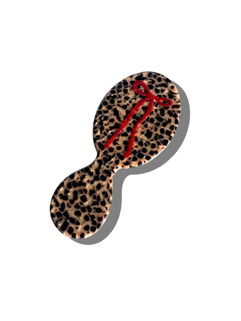 Hand-painted Compact Leopard Bow 2-1 Perfect Daily Brush