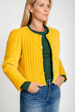 Load image into Gallery viewer, The Clara Quilted Velvet Jacket in Mustard
