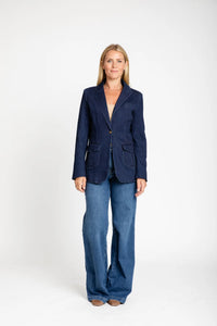 The Mimi Denim Blazer in Dark Denim