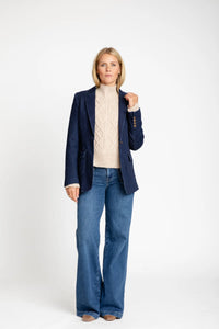 The Mimi Denim Blazer in Dark Denim