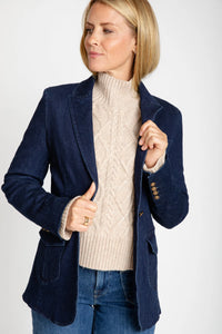 The Mimi Denim Blazer in Dark Denim