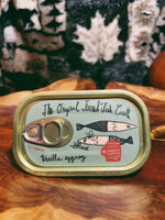 Load image into Gallery viewer, Tinned Fish Candle in Vanilla Eggnog
