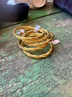 Load image into Gallery viewer, Twisted Buddhist Temple Bangle in Pale Gold

