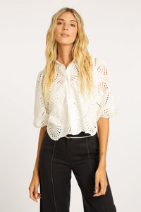 Juliette Lacy Top in Ivory