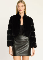 Load image into Gallery viewer, Abril Faux Fur Jacket in Black

