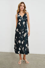 Load image into Gallery viewer, Camellia Dress in Midnight Roses
