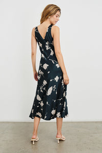 Camellia Dress in Midnight Roses