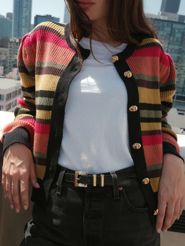 Carmela Cardigan in Vintage Stripe