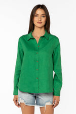 Load image into Gallery viewer, Carmine Long Sleeve Shirt in Green Foliage
