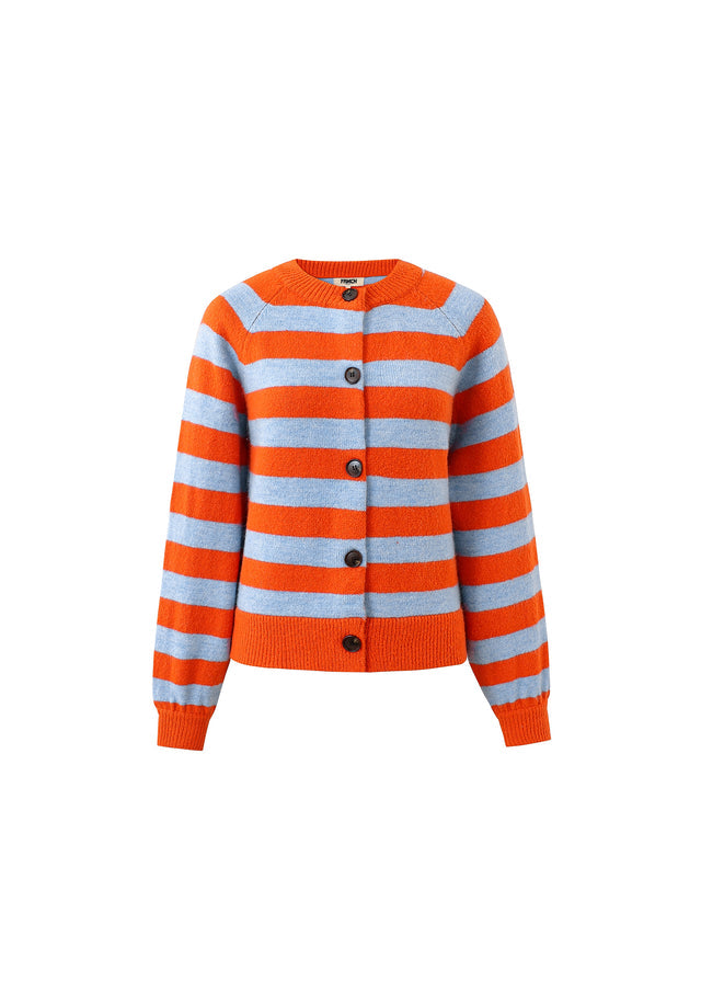 Morand Cardigan in Rouge Orange/Blue