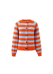 Morand Cardigan in Rouge Orange/Blue
