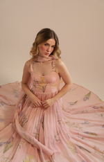 Load image into Gallery viewer, Claudette Gown in Peach Garden Multi
