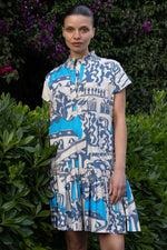 Load image into Gallery viewer, Cap Sleeve Mini Dress in Roma Blue
