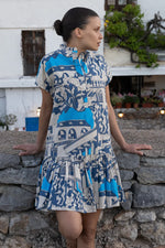 Load image into Gallery viewer, Cap Sleeve Mini Dress in Roma Blue
