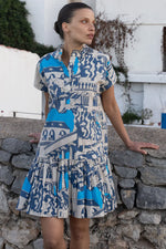 Load image into Gallery viewer, Cap Sleeve Mini Dress in Roma Blue
