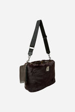 Load image into Gallery viewer, Duplex Reversible Faux Fur Tote in Glossy Chocolate
