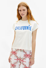 Load image into Gallery viewer, Classic Tee in Cream w/ Cobalt Californie
