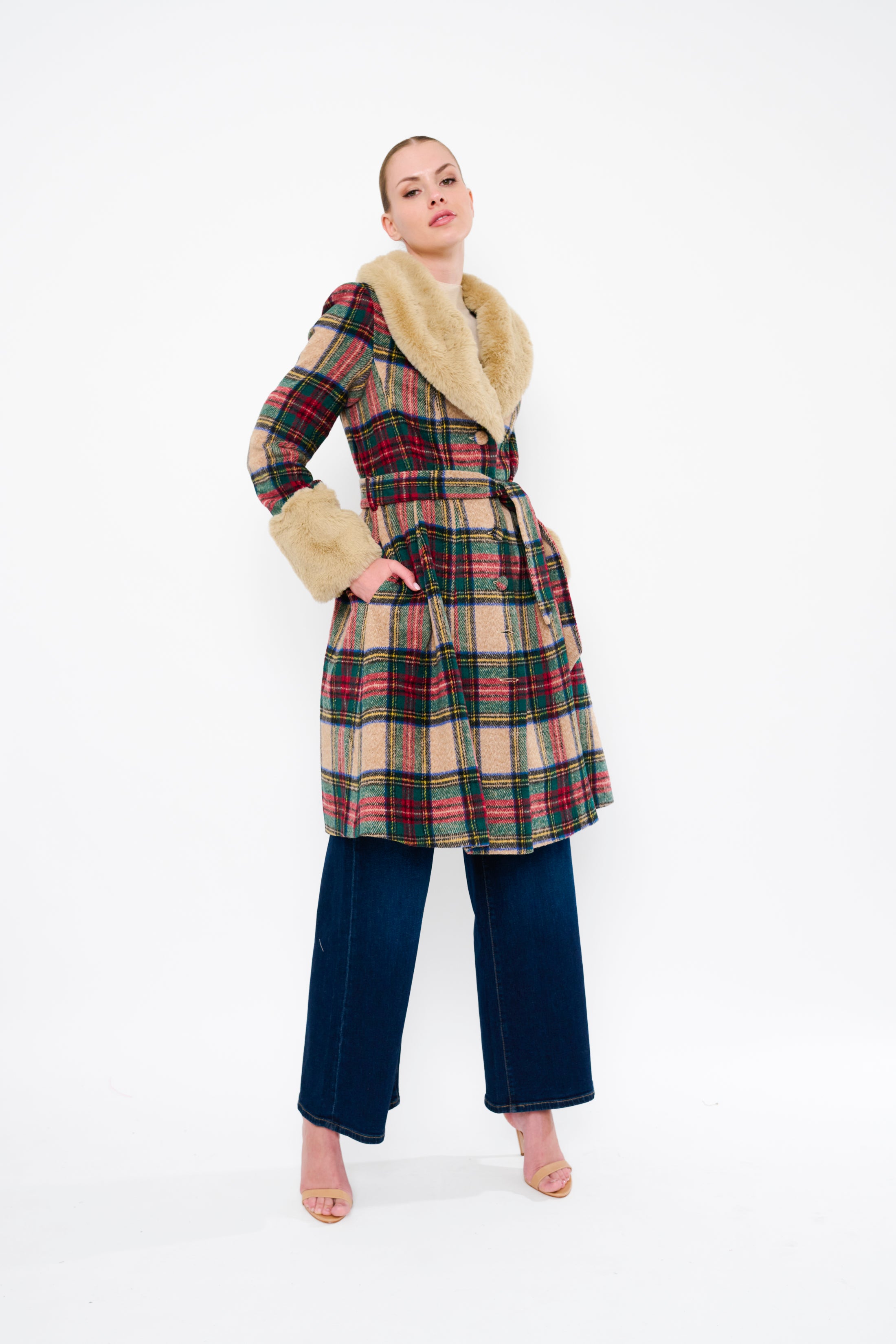 Rochella Coat in Cozy Plaid