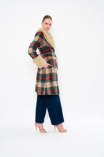 Load image into Gallery viewer, Rochella Coat in Cozy Plaid
