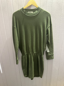 Carbon Finish Terry Dress in Artichoke