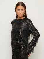 Load image into Gallery viewer, Danielle Sequin Top in Black

