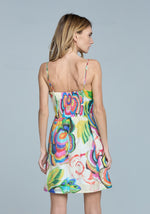 Load image into Gallery viewer, Abstract Floral Print Mini Dress in Cream Multi
