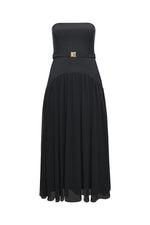 Load image into Gallery viewer, Carmel Strapless Drop-waist Maxi Dress in Black
