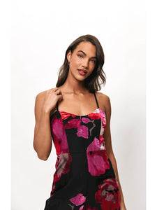 Nalini Jumpsuit in Black Romantic Watercolor Floral