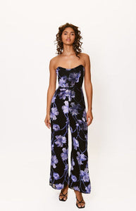 Venina Jumpsuit in Navy Two Tone Vining Buds