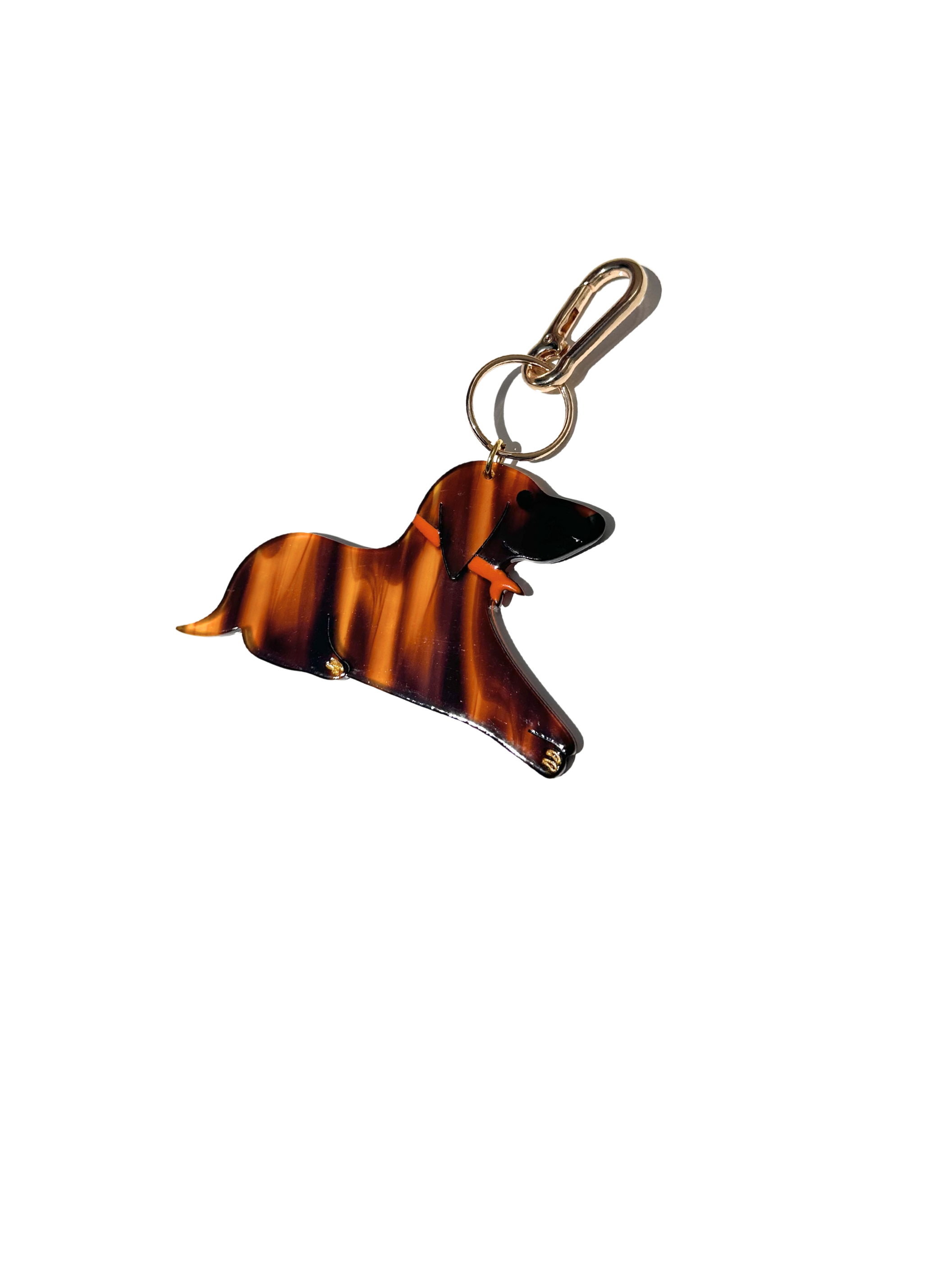 Hand-painted Dachshund Bag Charm + Keychain