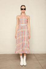 Load image into Gallery viewer, St. Tropez Midi Dress in Coral Reef Stripe
