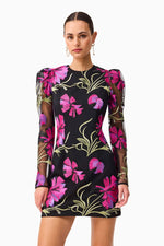 Load image into Gallery viewer, Amaya Long Sleeve Mini Dress in Multi Floral
