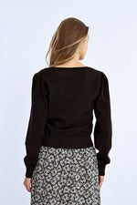 Load image into Gallery viewer, Square Neck Knit Sweater in Black
