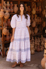 Load image into Gallery viewer, Puff Maxi Dress in Ellis Blue
