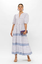 Load image into Gallery viewer, Puff Maxi Dress in Ellis Blue
