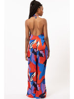 Load image into Gallery viewer, Lona Halter Jumpsuit in Mouving Flowers
