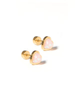 Load image into Gallery viewer, Screwback Stud Earrings in White Tara
