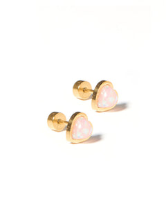 Screwback Stud Earrings in White Tara