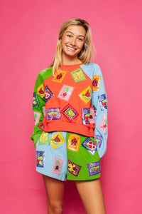 Colorblock Stamp Sweatshirt in Multi