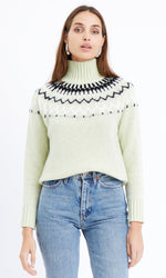 Load image into Gallery viewer, Rita Mock Neck Sweater in Mint Sage
