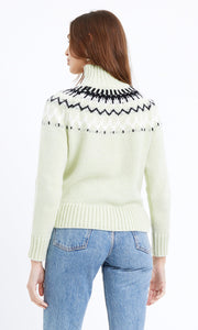 Rita Mock Neck Sweater in Mint Sage