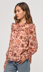 Load image into Gallery viewer, Eries Floral Blouse in Mulberry Nude
