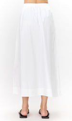 Load image into Gallery viewer, Ana Poplin A-Line Midi Skirt in White
