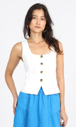 Load image into Gallery viewer, Montreal Vest Top in White

