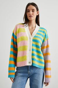 Geneva Cardigan in Mixed Stripe