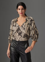 Load image into Gallery viewer, Ellie Blouse in Zebra Leaf
