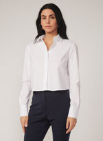 Load image into Gallery viewer, Madilyn Blouse in White Cotton Stretch Poplin
