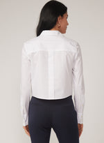 Load image into Gallery viewer, Madilyn Blouse in White Cotton Stretch Poplin
