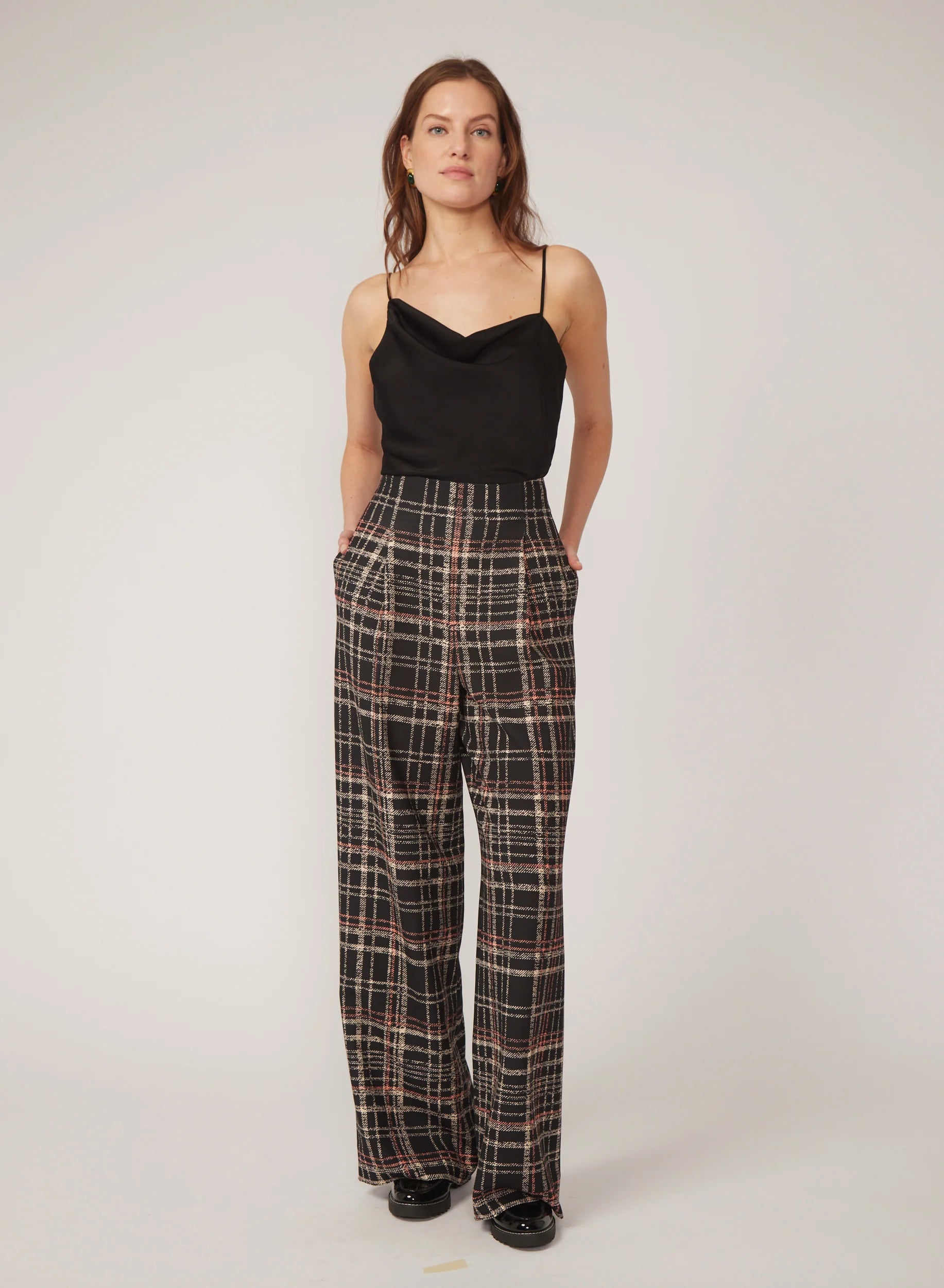 Milena Pant in Black Plaid